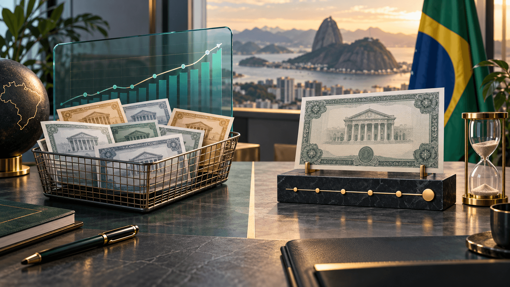 Cesta de títulos indexados à inflação comparada a um título individual com linha de vencimento.